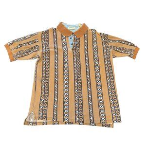 VTG 90s Geometric Brown Stripe Tennis Polo St. Johns Bay Mens‎ Medium | Q1